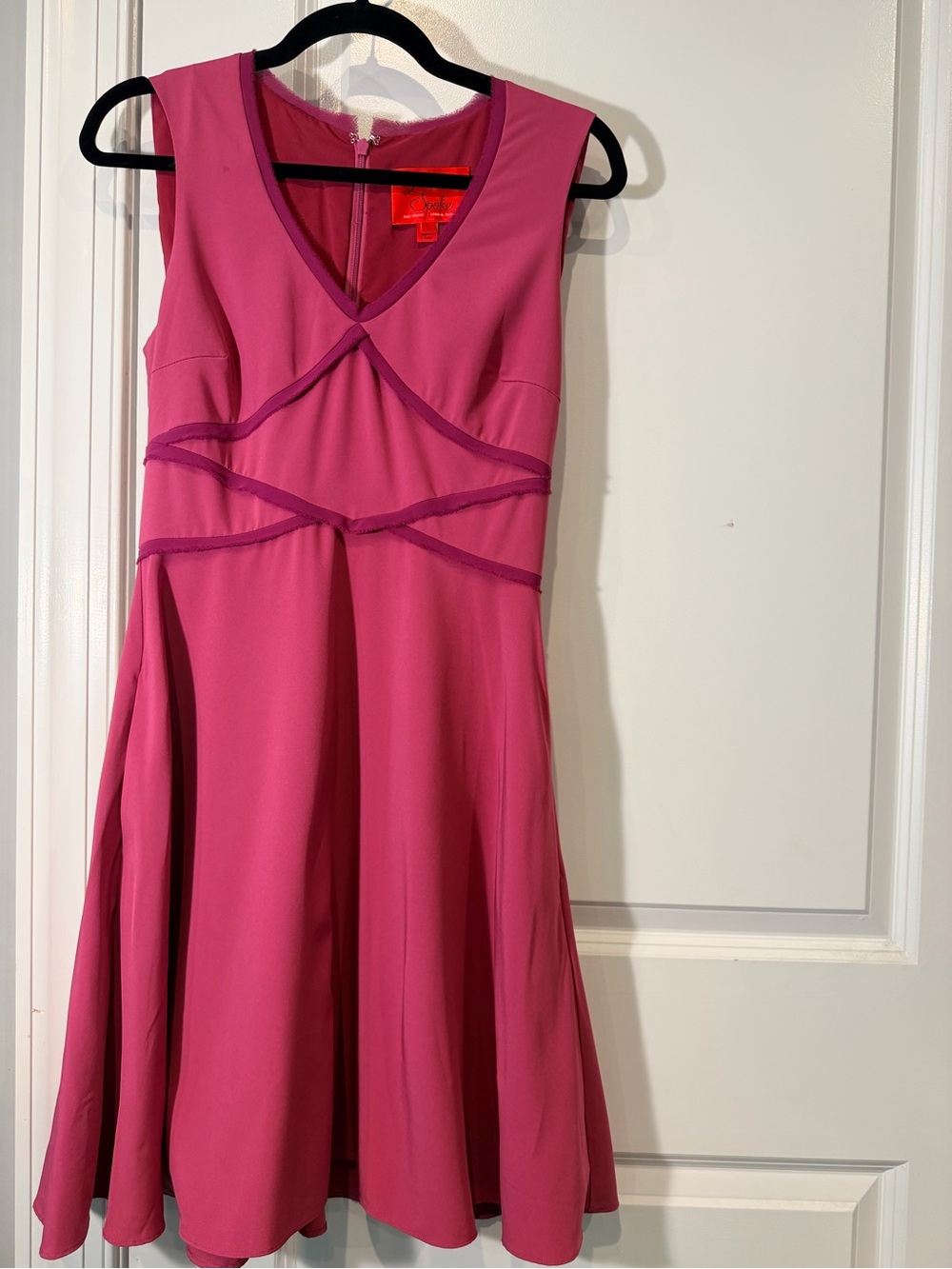 ZAC Zac Posen Fuchsia V-Neck Fit-and-Flare Dress